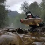 Angler caught a big fish in Soča